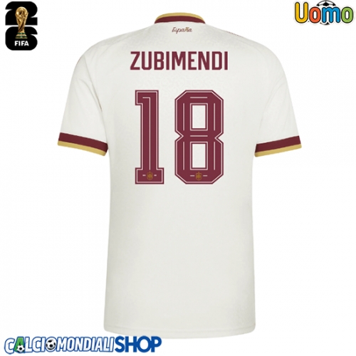 Maglie da calcio Spagna Martin Zubimendi #18 Seconda Maglia Mondiali 2026  Manica Corta